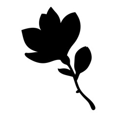 magnolia flower minimalist silhouette vector - for nature graphic design projects magnolia, plant flower modern artwork.