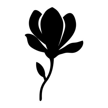 recommend clip art: magnolia flower minimalist silhouette vector - for nature graphic design projects magnolia, plant flower modern artwork.