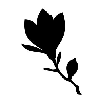 recommend clip art: magnolia flower minimalist silhouette vector - for nature graphic design projects magnolia, plant flower modern artwork.