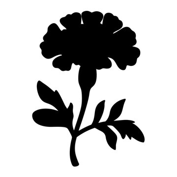 recommend clip art: marigold flower minimalist silhouette vector - for nature graphic design projects marigold, plant flower modern artwork.