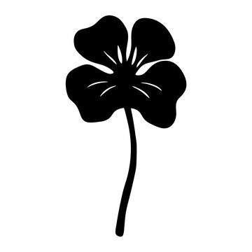 recommend clip art: nasturtium flower minimalist silhouette vector - for nature graphic design projects nasturtium, plant flower modern artwork.