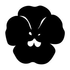 pansy flower minimalist silhouette vector - for nature graphic design projects pansy, plant flower modern artwork.