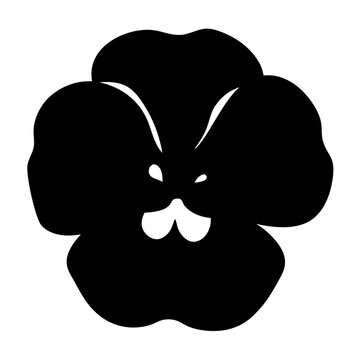 recommend clip art: pansy flower minimalist silhouette vector - for nature graphic design projects pansy, plant flower modern artwork.