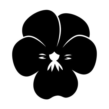 recommend clip art: pansy flower minimalist silhouette vector - for nature graphic design projects pansy, plant flower modern artwork.