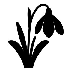 snowdrop flower minimalist silhouette vector - for nature graphic design projects snowdrop, plant flower modern artwork.