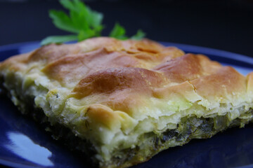 Spinach pie with cheese handmade 
