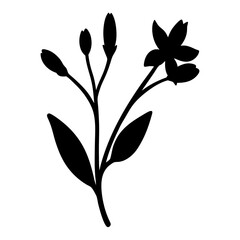 toad lily flower minimalist silhouette vector - for nature graphic design projects toad lily, plant flower modern artwork.