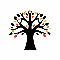 Obraz premium creative details Autumn tree icon Vector Illustration 