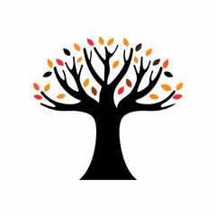 creative details Autumn tree icon Vector Illustration  