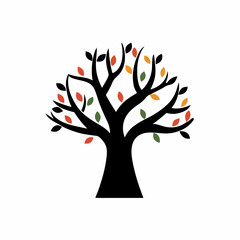creative details Autumn tree icon Vector Illustration  