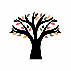 creative details Autumn tree icon Vector Illustration  