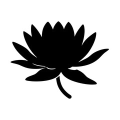 water lily flower minimalist silhouette vector - for nature graphic design projects water lily, plant flower modern artwork.