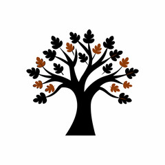 creative details Autumn tree icon Vector Illustration  