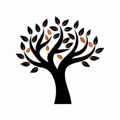 creative details Autumn tree icon Vector Illustration  