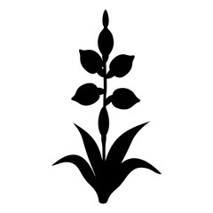 yucca flower minimalist silhouette vector - for nature graphic design projects yucca, plant flower modern artwork.