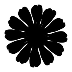 zinnia flower minimalist silhouette vector - for nature graphic design projects zinnia, plant flower modern artwork.