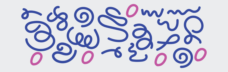 colorful line doodle seamless pattern. Creative minimalist style art background for children or trendy design 