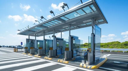 Toll Booth with Multiple Lanes and Electronic Payment System