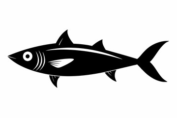 sardine silhouette line art vector illustration with a white background