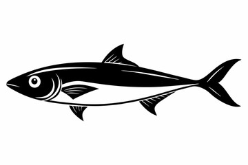 sardine silhouette line art vector illustration with a white background