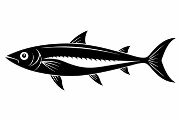 sardine silhouette line art vector illustration with a white background