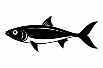 sardine silhouette line art vector illustration with a white background