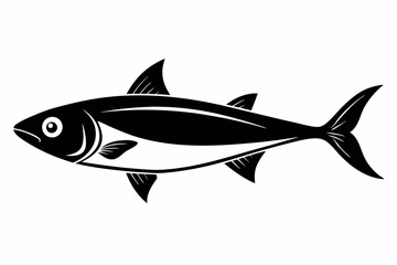 sardine silhouette line art vector illustration with a white background