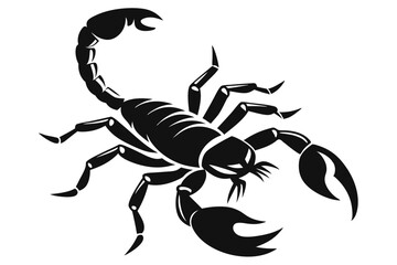 scorpion silhouette line art vector illustration with a white background