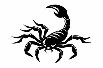 scorpion silhouette line art vector illustration with a white background