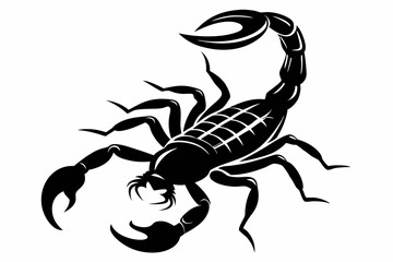 scorpion silhouette line art vector illustration with a white background