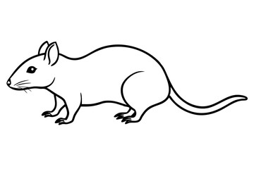 shrew silhouette line art vector illustration with a white background