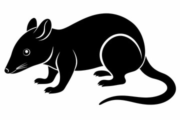 shrew silhouette line art vector illustration with a white background