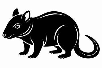 shrew silhouette line art vector illustration with a white background