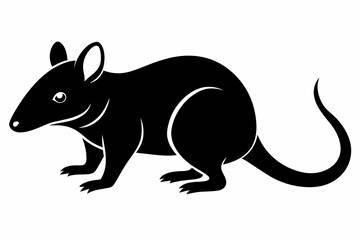 shrew silhouette line art vector illustration with a white background