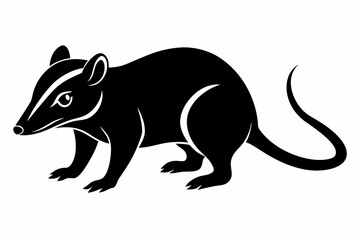 shrew silhouette line art vector illustration with a white background