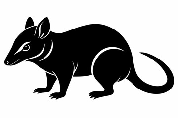 shrew silhouette line art vector illustration with a white background