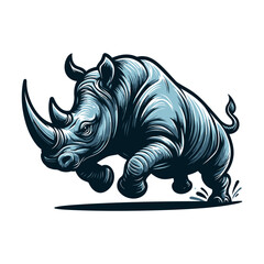 Rhino vector and illustration isolated on white background for wildlife design.