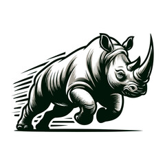 Rhino vector and illustration isolated on white background for wildlife design.