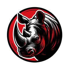 Rhino vector and illustration isolated on white background for wildlife design.