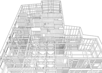 Fototapeta premium 3D illustration of building structure