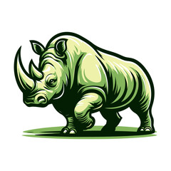 Rhino vector and illustration isolated on white background for wildlife design.
