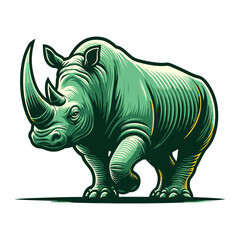 Rhino vector and illustration isolated on white background for wildlife design.