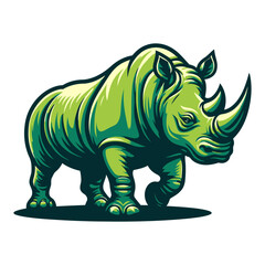 Rhino vector and illustration isolated on white background for wildlife design.