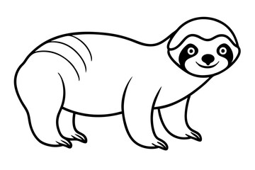 Fototapeta premium sloth silhouette line art vector illustration with a white background