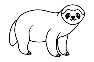 Obraz premium sloth silhouette line art vector illustration with a white background