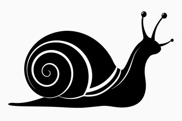 snail silhouette line art vector illustration with a white background