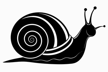 snail silhouette line art vector illustration with a white background