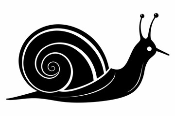snail silhouette line art vector illustration with a white background