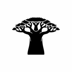 creative details Baobab tree icon Vector Illustration  