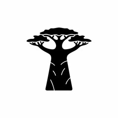 creative details Baobab tree icon Vector Illustration  